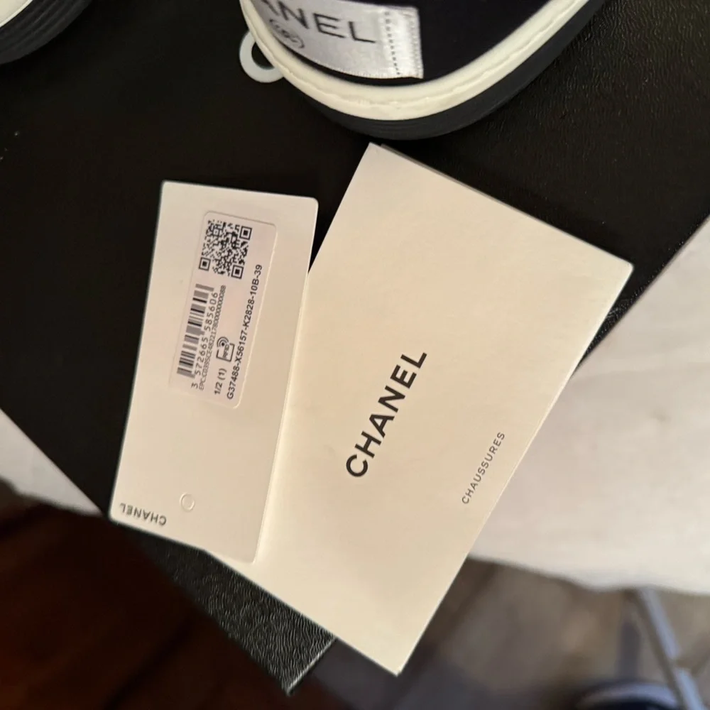 CHANEL Black and White Low-Top Sneakers